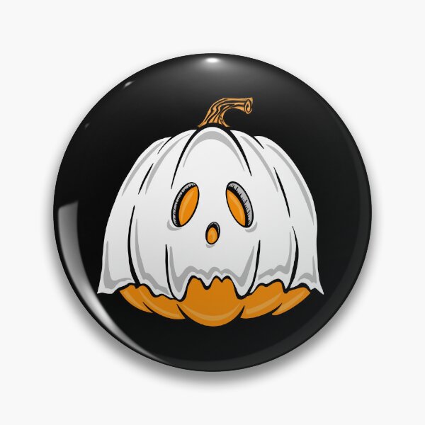 Item preview, Orange Pumpkin Ghost With Black Background  designed and sold by missmann.