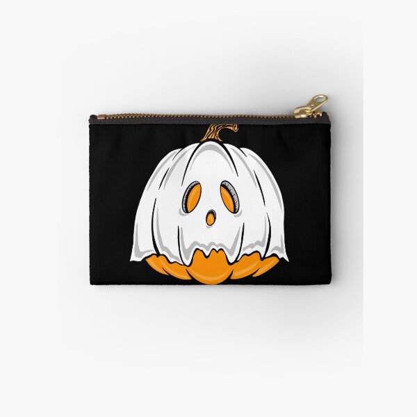 Item preview, Orange Pumpkin Ghost With Black Background  designed and sold by missmann.