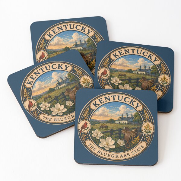 Item preview, Kentucky Landscape Illustration Travel Art Badge designed and sold by KrisSidDesigns.