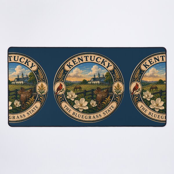 Item preview, Kentucky Landscape Illustration Travel Art Badge designed and sold by KrisSidDesigns.