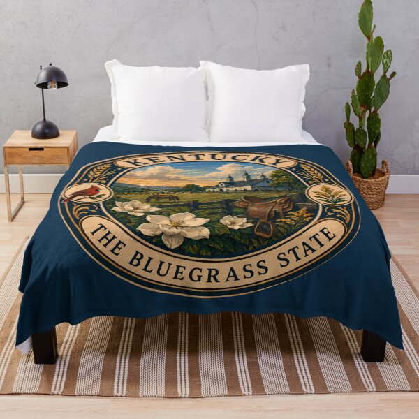 Item preview, Kentucky Landscape Illustration Travel Art Badge designed and sold by KrisSidDesigns.