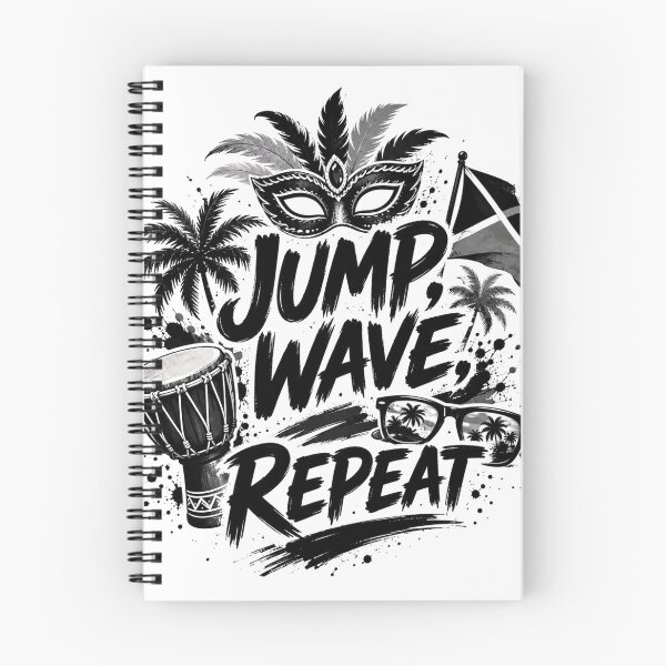 Item preview, Jump Wave Repeat Caribbean Carnival Soca Typography Shirt designed and sold by GiftLore Studio.