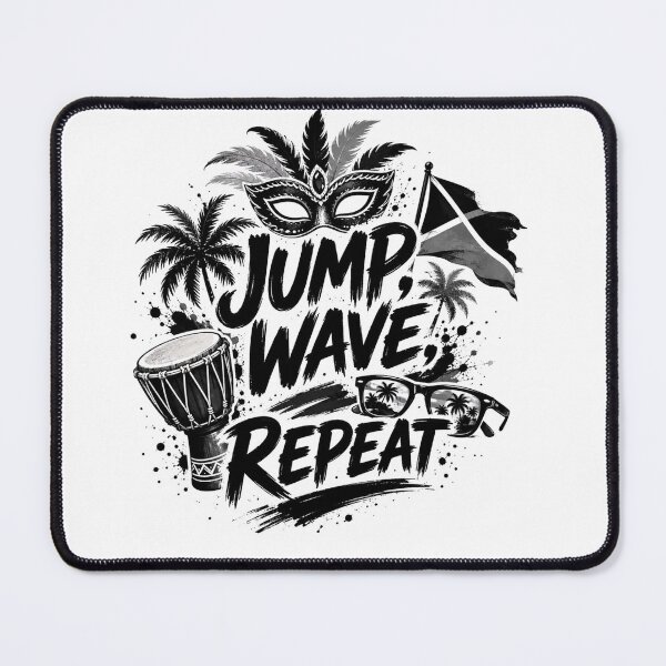 Item preview, Jump Wave Repeat Caribbean Carnival Soca Typography Shirt designed and sold by GiftLore Studio.