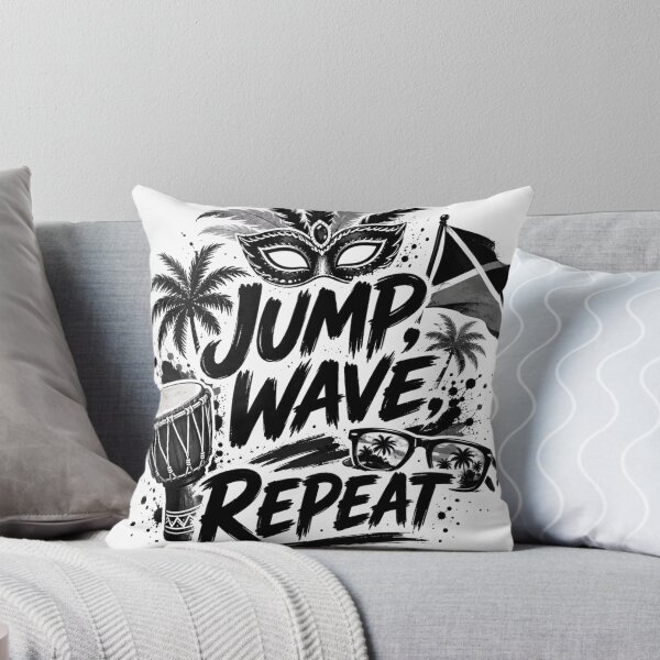 Item preview, Jump Wave Repeat Caribbean Carnival Soca Typography Shirt designed and sold by GiftLore Studio.