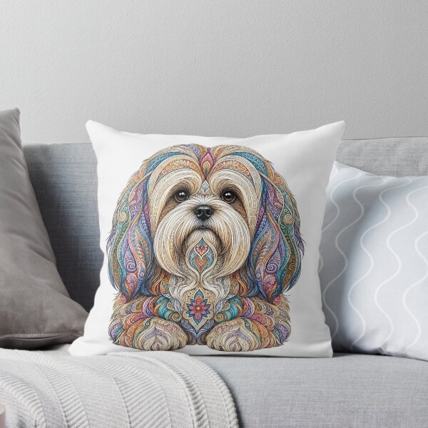 Artikelvorschau, Farbenfroher Lhasa Apso entworfen und verkauft von PaintedbyCarol.