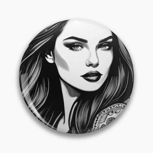 Item preview, Digital Art - Stylized Female Portrait, Monochrome Elegance and Refined Details designed and sold by AnimeShin.