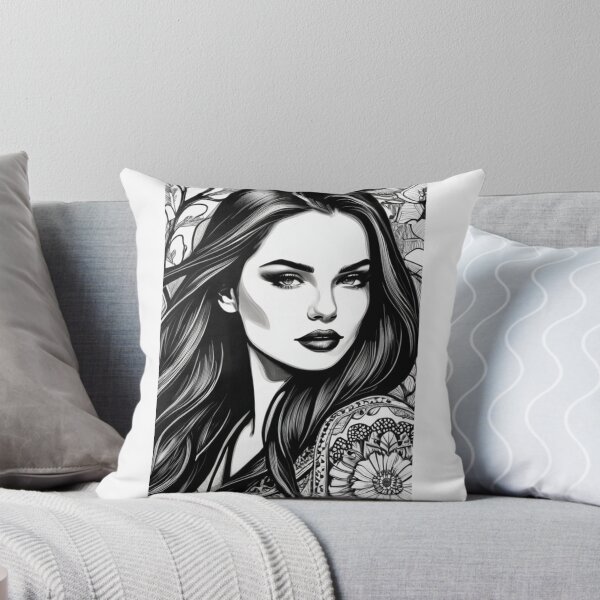 Item preview, Digital Art - Stylized Female Portrait, Monochrome Elegance and Refined Details designed and sold by AnimeShin.