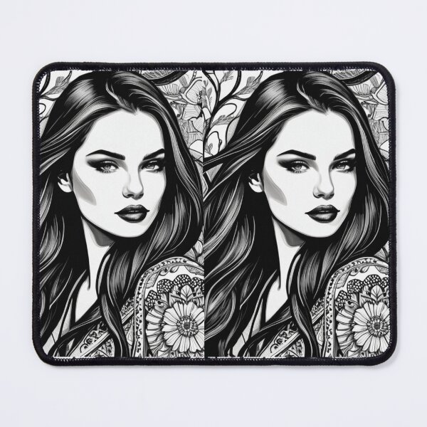 Item preview, Digital Art - Stylized Female Portrait, Monochrome Elegance and Refined Details designed and sold by AnimeShin.