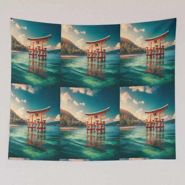 Item preview, Itsukushima Torii Gate Japan Scenic Miyajima Travel Art designed and sold by NarjaShop.