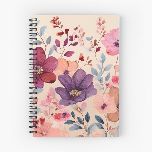 Item preview, Romantic purple magenta and blush pink autumn botanical leaves and flowers watercolor garden painting on boho beige neutral background  designed and sold by navitalidesign.