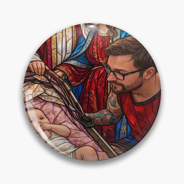 Item preview, Faithful Father With Jesus And Mary Stained Glass designed and sold by Humbert1601.