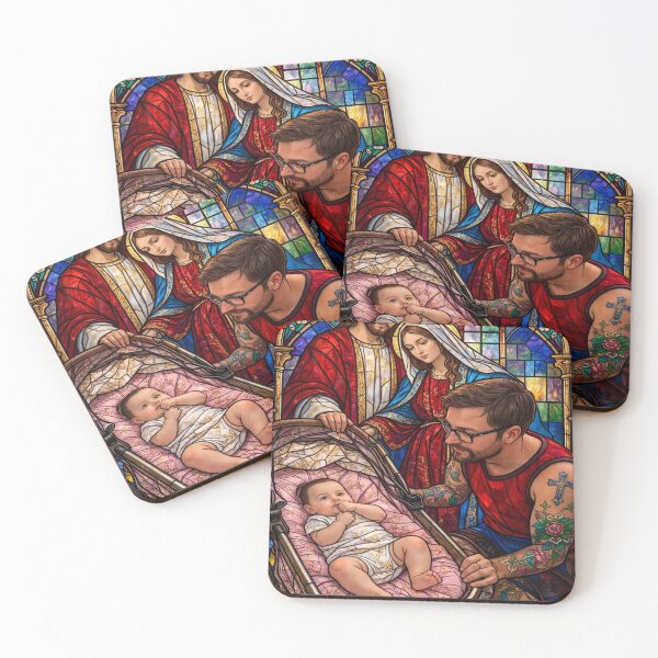 Item preview, Faithful Father With Jesus And Mary Stained Glass designed and sold by Humbert1601.