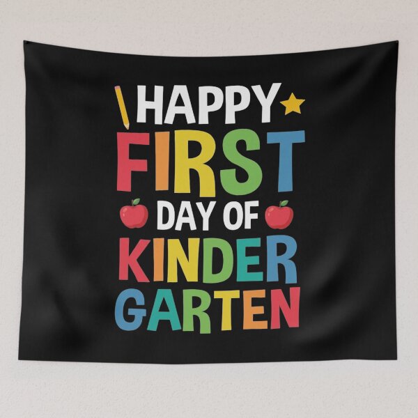 Item preview, Happy First Day Of Kindergarten Colorful Typography designed and sold by SiarheiYur.