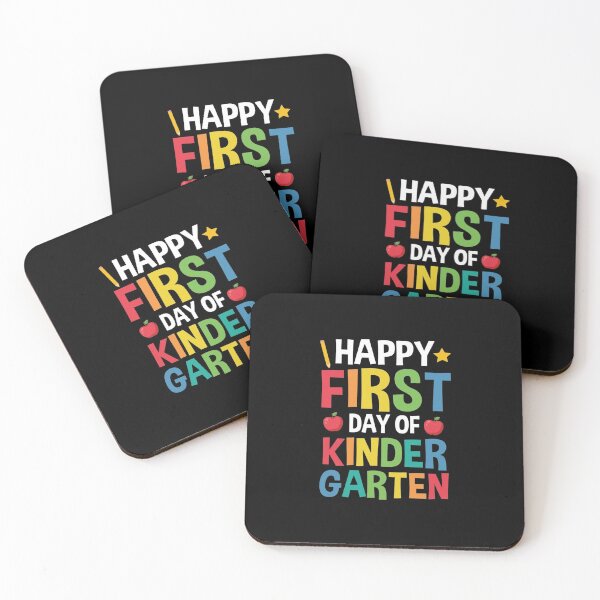 Item preview, Happy First Day Of Kindergarten Colorful Typography designed and sold by SiarheiYur.