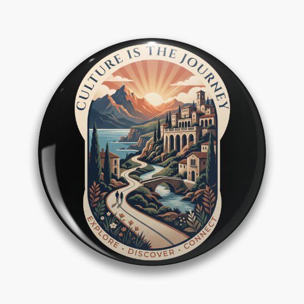Item preview, Culture Is The Journey – Vintage Travel Explorer Adventure Badge designed and sold by ArtsyExplorer.