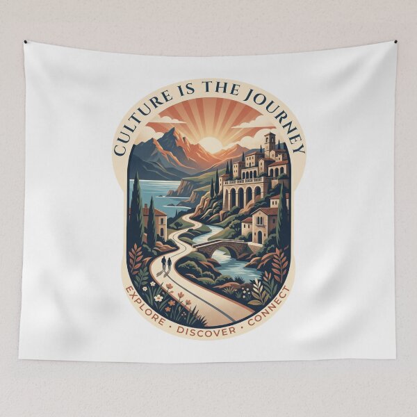 Item preview, Culture Is The Journey – Vintage Travel Explorer Adventure Badge designed and sold by ArtsyExplorer.