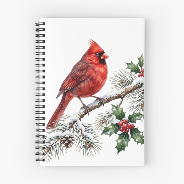 Item preview, Watercolor Cardinal Bird on Snowy Pine Christmas Design designed and sold by NeonNerd Studio.