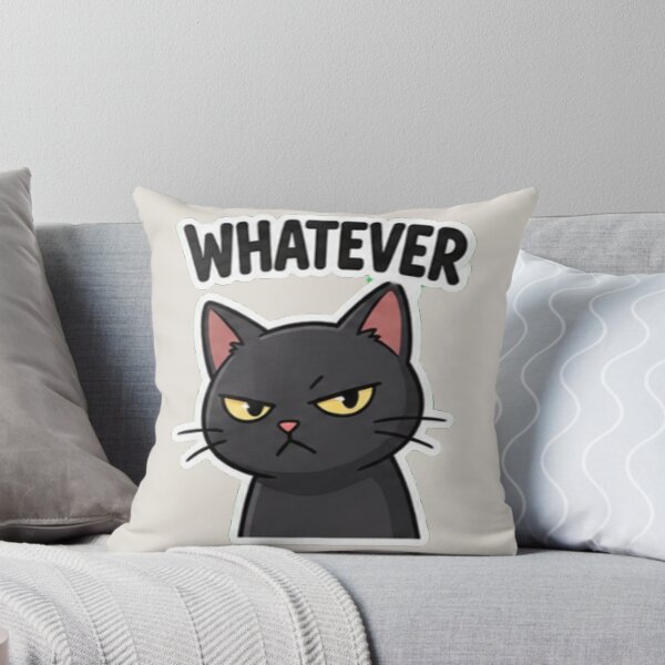 Item preview, Funny Sassy Black Cat Whatever Meme Sticker designed and sold by BestBayCA.