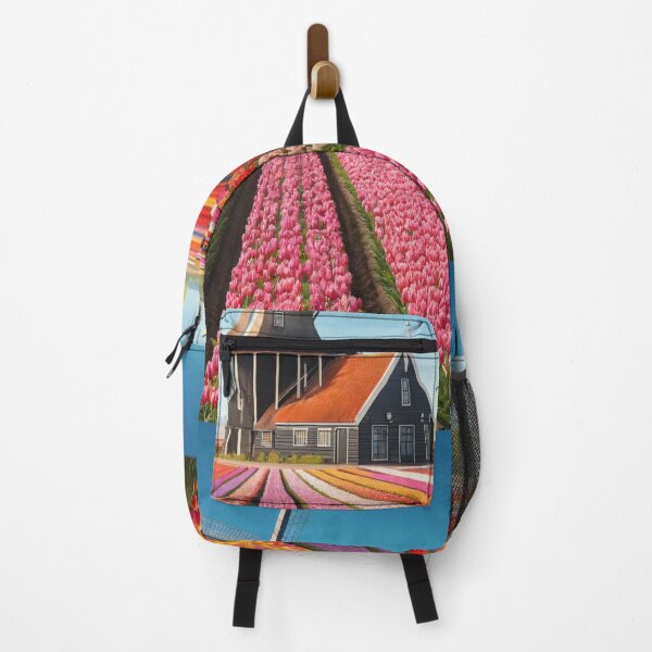 Item preview, Dutch Windmill and Colorful Tulip Fields Netherlands Landscape designed and sold by NarjaShop.