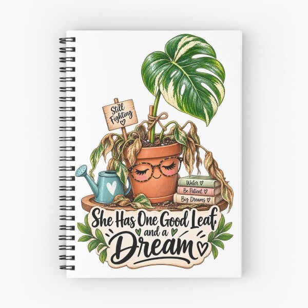 Item preview, She Has One Good Leaf and a Dream – Funny Struggling Plant designed and sold by CottageGardenCo.