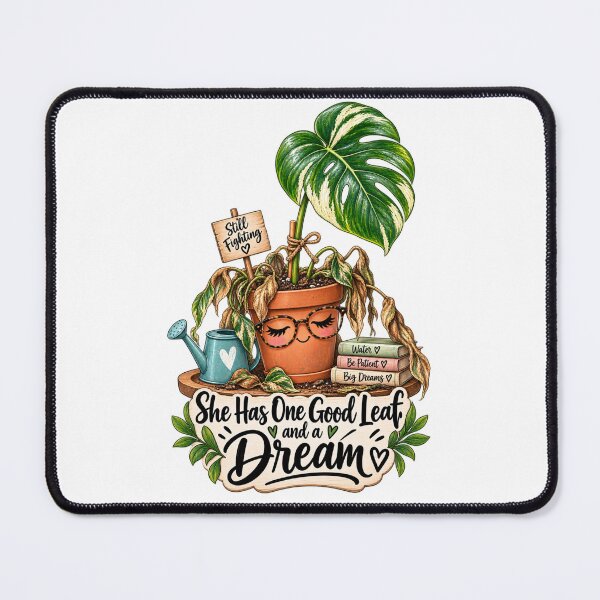 Item preview, She Has One Good Leaf and a Dream – Funny Struggling Plant designed and sold by CottageGardenCo.