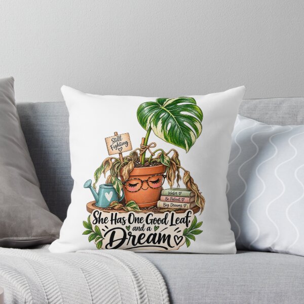 Item preview, She Has One Good Leaf and a Dream – Funny Struggling Plant designed and sold by CottageGardenCo.