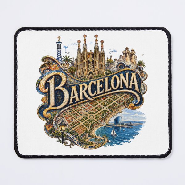 Item preview, Barcelona Gaudi City Art Illustration designed and sold by GraffiCity.