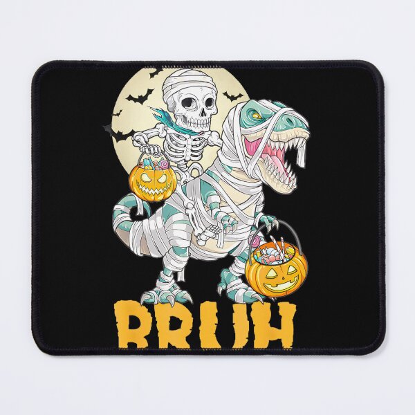 Item preview, Bruh Skeleton Riding Mummy Dinosaur T Rex Halloween Moon Png designed and sold by hilbornfrankl.