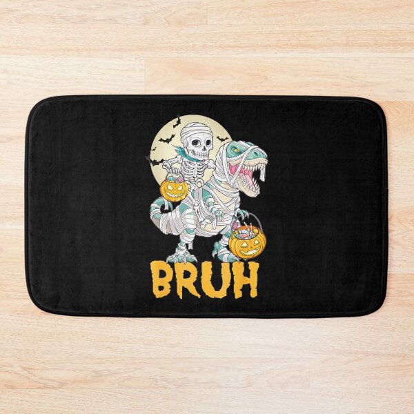 Item preview, Bruh Skeleton Riding Mummy Dinosaur T Rex Halloween Moon Png designed and sold by hilbornfrankl.