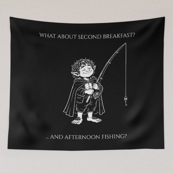 Item preview, Funny Second Breakfast Afternoon Fishing - Carp Lotr Parody designed and sold by GeekAnglerStore.