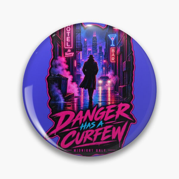 Item preview, Danger Has a Curfew | Neon Alley Retro 90s Thriller Action Art designed and sold by DmaarGroup.