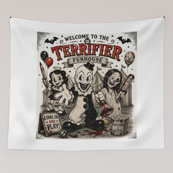 Item preview, Terrifier 1930s Cartoon T-Shirt | Vintage Rubber Hose Horror Funhouse | Art the Clown Inspired Retro designed and sold by Preston Meyers Designs.