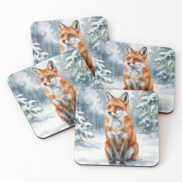 Item preview, Watercolor Red Fox in Snowy Forest Wildlife Art Design designed and sold by NeonNerd Studio.