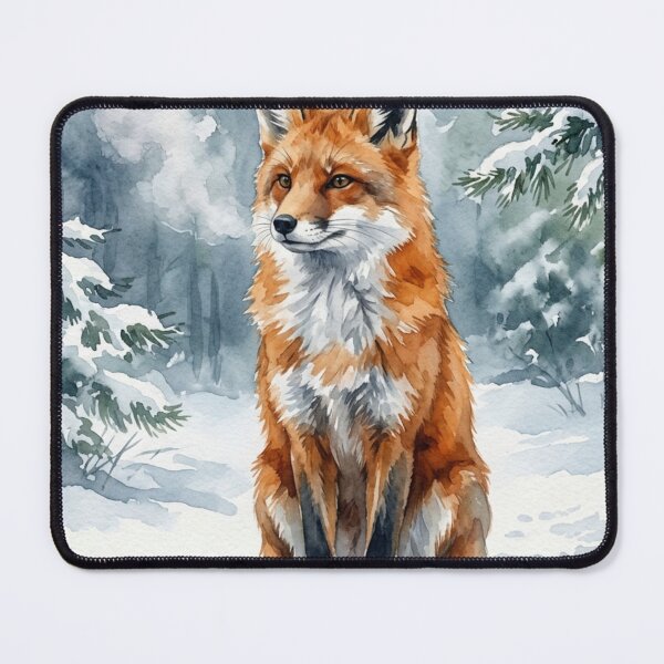 Item preview, Watercolor Red Fox in Snowy Forest Wildlife Art Design designed and sold by NeonNerd Studio.