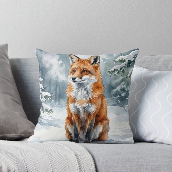 Item preview, Watercolor Red Fox in Snowy Forest Wildlife Art Design designed and sold by NeonNerd Studio.