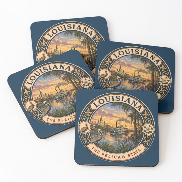 Item preview, Louisiana Landscape Illustration Travel Art Badge designed and sold by KrisSidDesigns.