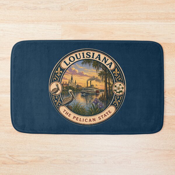 Item preview, Louisiana Landscape Illustration Travel Art Badge designed and sold by KrisSidDesigns.