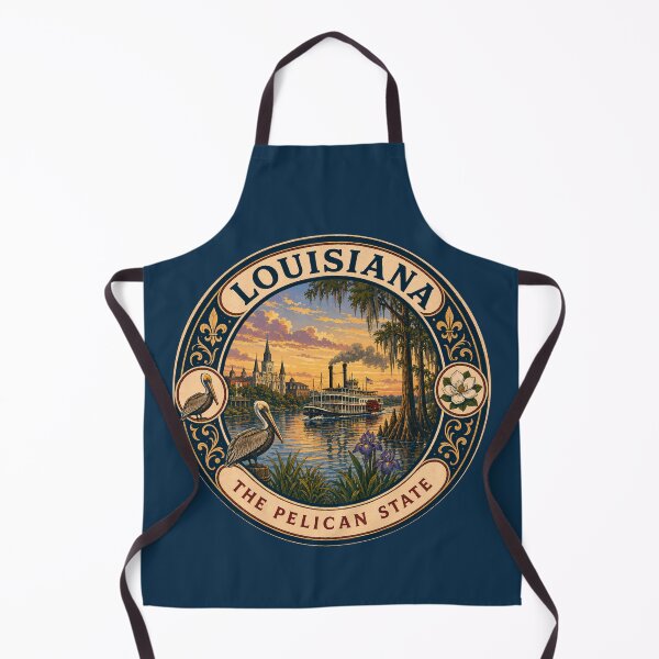 Item preview, Louisiana Landscape Illustration Travel Art Badge designed and sold by KrisSidDesigns.