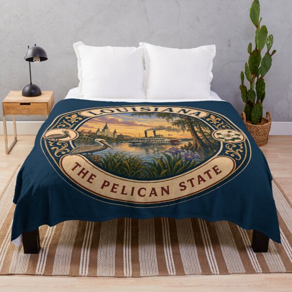 Item preview, Louisiana Landscape Illustration Travel Art Badge designed and sold by KrisSidDesigns.