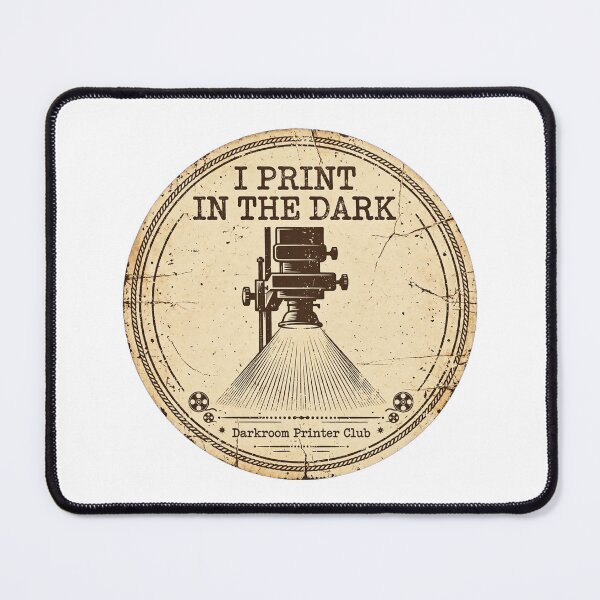 Item preview, I Print In The Dark Darkroom Printer Club Vintage Film Enlarger Badge designed and sold by TauqeerArts.
