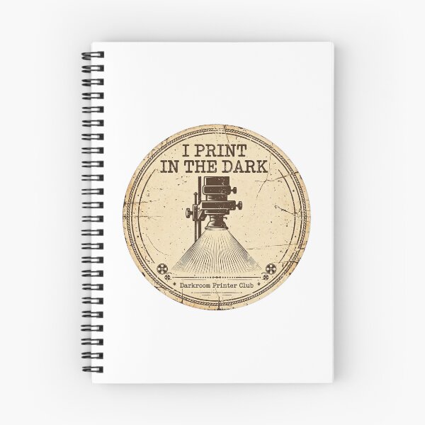 Item preview, I Print In The Dark Darkroom Printer Club Vintage Film Enlarger Badge designed and sold by VYBE DARK Studio.