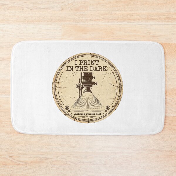 Item preview, I Print In The Dark Darkroom Printer Club Vintage Film Enlarger Badge designed and sold by VYBE DARK Studio.