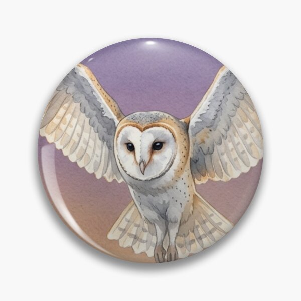 Item preview, Watercolor Barn Owl in Flight Dusk Wildlife Art Design designed and sold by NeonNerd Studio.