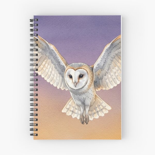 Item preview, Watercolor Barn Owl in Flight Dusk Wildlife Art Design designed and sold by NeonNerd Studio.