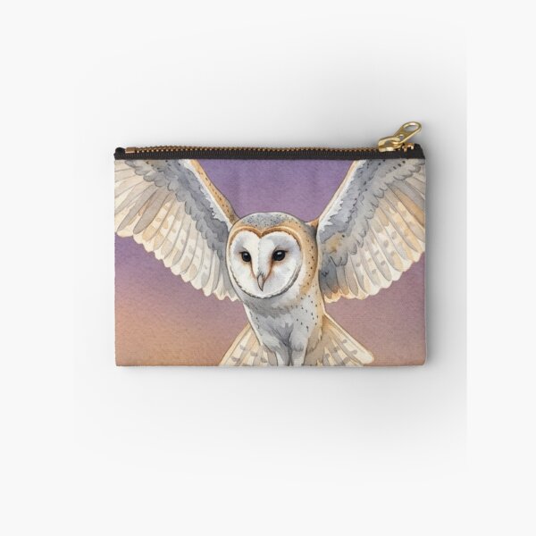 Item preview, Watercolor Barn Owl in Flight Dusk Wildlife Art Design designed and sold by NeonNerd Studio.
