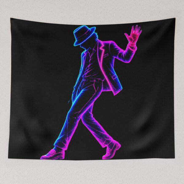 Item preview, Neon Dance Icon in Electric Blue and Magenta designed and sold by ExploreAura Studio.
