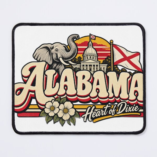 Item preview, Alabama Heart of Dixie Vintage State Pride Retro Graphic Tee designed and sold by TM DESIGNS AND MORE.