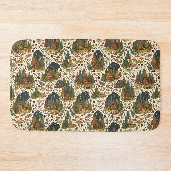 Item preview, Cozy Cabin Forest Pattern | Cottagecore Woodland Print designed and sold by Her-XP.