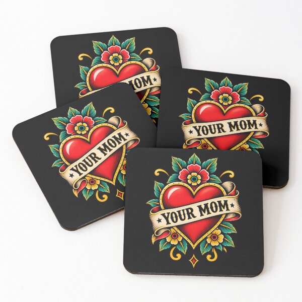 Item preview, Classic Heart Mom Tattoo Your Mom Humor  designed and sold by Mick G Designs.