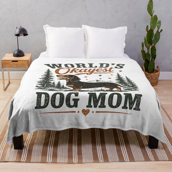 Item preview, Worlds Okayest Dog Mom Dachshund Vintage designed and sold by BobbyTee Merch.